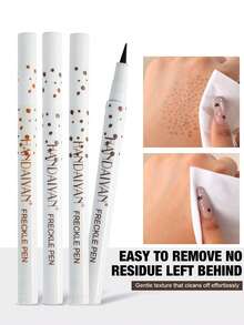 HANDAIYAN 1ml Bolígrafo natural para pecas/lunares, de alta pigmentación y resistente al agua, fácil de aplicar, crea un maquillaje refinado, adecuado para fiestas, festivales, maquillaje diario, Halloween, Navidad, otoño/invierno. También aplicable para acampar, viajar, reuniones y otras ocasiones de maquillaje de moda. - 02 Beige - Ver 3