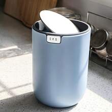 Mini Desk Trash Can With Swing-Top Lid 0.4 Gallon Small Table Round Wastebasket For Office, Home, Car (Blue) - Blue15Liters - View 10