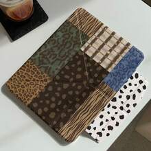 Niche Leopard Print & Snowflake Cute Flat Protective Case Suitable Compatible With Apple 11th Gen, Pro 2025 New Cute 10th Gen, Air 7/6 With Pencil Slot Anti-Bend 11-Inch Tablet Protective Cover For Girls - Brown - View 1