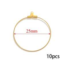 10-Piece 304 Stainless Steel Round Pendant Earrings Circle Hoop Earrings Large Hoop Ear Hook Earrings DIY Earring Accessories - Round - View 9