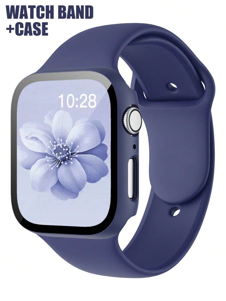 二合一运动硅胶表带和表壳套装,兼容 40mm、41mm、42mm、44mm、45mm、46mm 和 49mm 尺寸的 表带和表壳。柔软舒适的硅胶表带搭配铆钉表扣。防震防刮的硬质 PC 材料和钢化玻璃保护膜一体成型。兼容 Series Ultra/11/10/9/8/7/6/5/4/SE。男女通用智能手表表带和表壳套装。 - 午夜藍 - 查看 1