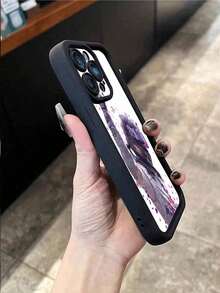 Funda de teléfono a la moda - Textura de satén plumoso Compatible con todos los modelos de teléfonos inteligentes Apple El regalo perfecto para ella, una opción ideal para San Valentín - Negro - Ver 4