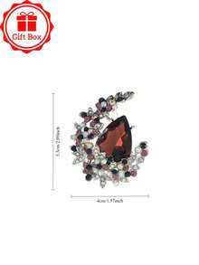 1pc 18K Gold Plated French Classic Crystal Brooch, Comes With Gift Box, Suitable For Christmas, Valentine's Day And All Seasons Gifting - Crystal Brooch - View 7