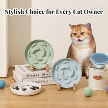 Bộ 3 bát ăn chậm cho mèo bằng melamine - Thiết kế mê cung, dùng được cho cả thức ăn khô và ướt - Giúp giảm tình trạng ăn quá nhanh và ăn quá nhiều - Đế chống trượt - Có thể rửa bằng máy rửa chén - 7 OZ * 3 - Xem 6
