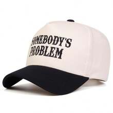 1pc Women's "Somebody's Problem" Trucker Hat, Personalized Embroidered Letter Baseball Cap, Streetwear Fashion 5-Panel Hat, Outdoor Sun Protection Casual Hat For Spring/Autumn Travel, Beach,Summer - Multicolor - View 6