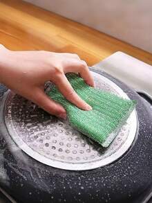 Four-Packing, Kitchen Dishwashing Sponge, Pot Brush Artifact, Household Double-Sided Cleaning Sponge Wipe, Scrubbing Pad, Kitchen Scrubbing Sponge, Cleaning Supplies, Cleaning Tools, Back-To-School Supplies - A - View 9