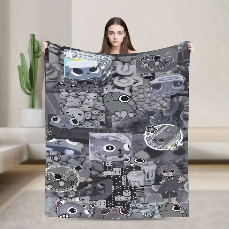 Bassie Dandys World Super Soft Throw Blanket For Camping Plush Bedding Flannel Bedspread Sofa Cover(1).Jpg - trắng - Xem 1
