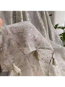 1pc Elegant Snake Skin Print Scarf, Bohemian Style Fashion Versatile Long Shawl, Sun Protection Beach Wrap, Travel Accessory - Silver - View 2