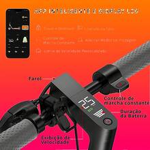 Patinete elétrico dobrável 350W Potente Com led via bluetooth até 25km/h - Preto - Visão 7
