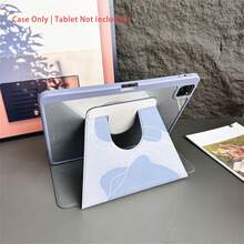 10.9"/10.2"/ Air 5th/Pro 11"/10.9" 2022/11" M3 2025/11" A16 2025 Tablet Case With Ombre Blue Wave & Butterfly Pattern, Rotating Stand, Shockproof, Minimalist Fresh Protective Cover With Pencil Slot - Multicolor - View 6