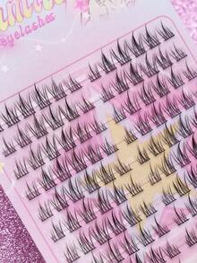 AYRMILLA C型卷翘120束貂毛假睫毛，自然3D立体俄罗斯单根假睫毛嫁接，MS睫毛簇化妆工具，假睫毛批发 - 黑色 - 查看 4