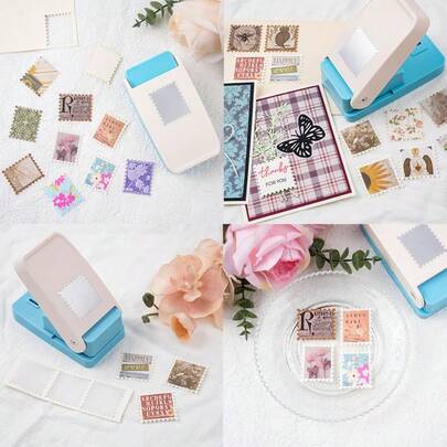 Large Size Stamp Punch, Square/Rectangular Handmade Hole Punch, Suitable For Handmade Photo Album, Greeting Card, Vintage Notebook Making, Craft Punching Tool