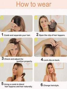 Synthetic Wig For Women With Side-Swept Bangs, Thin, Invisible, Natural, And Fluffy Bangs, Hairpiece To Cover Gray Hair. - Multicolor - View 9