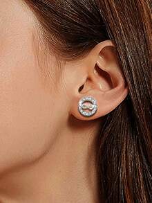 1 Pair S925 Sterling Silver Full 8-Shape Hoop Earrings, Women's Daily Wear Round Stud Earrings, Personalized Fresh Elegant Earrings Gift - Round - View 11