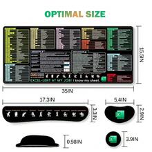 Excel Cheat Sheet Desk Pad Set, Updated Shortcuts  Pad And Keyboard Wrist Rest, Keyboard Shortcut XL Gaming Desk Mat For Office Computer, Black - BlackExcel快捷方式 - 查看 8