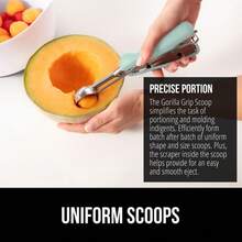 Premium StainlSteel, Spring-Loaded Scoop for Fruit, Cookie and Ice Cream, Easy Squeeze and Clean Release, Comfortable Handle, - Menta - Ver 10