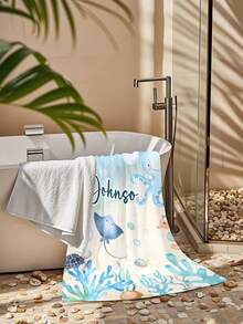 Personalized Children's Beach Towel, Perfect Summer Birthday Gift, Suitable For Various Summer Occasions. Customizable Beach Towel And Accessories, Applicable For Beach, Swimming Pool, Travel, Camping, Yoga And Other Scenarios. - Multicolor - View 4