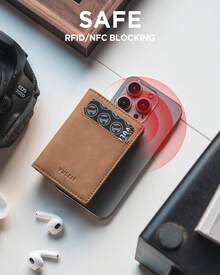 ¡RecomendadoVULKIT Tarjetero de Crédito Protección RFID Anticlonación con Monedero, Cartera Minimalista para Hombre con Caja de Regalo, Marrón¡Top de Temporada - Negro - Ver 6