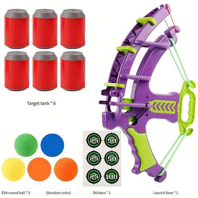 Children's Spring-Loaded Carrot Bow And Arrow Toys, EVA Targets, Elastic Cotton Balls, Family Interactive Throwing And Shooting Toys, Indoor And Outdoor Family Children's Toys, Back-To-School Gift Box Fillers