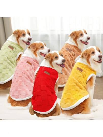 1pc Pet Fleece Vest - Machine Washable, Thick & Warm, Soft & Comfortable. Suitable As Dog's Autumn/Winter Clothing, Also Can Be Worn As Fleece Jacket. Fits Various Pet Sizes, From Small To Large. Suitable For Cats & Dogs.