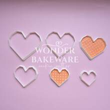 6 peças/Conjunto Cortador de Biscoito em Forma de Coração para o Dia dos Namorados, Ferramenta de Corte de Fondant em Forma de Coração, Molde de Biscoito, Suprimentos de Decoração de Bolo - Coração - Visão 5