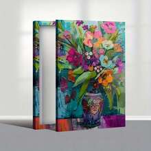 1 Unique Style Solid Wood Frame Canvas Painting Colorful  Primitivism, Bouquet_ Perfect For Home Decoration, Festive Occasions And Gifts For Him/Her. Suitable For Living Room And Bedroom, Ready To Hang, 2D Flat, Perfect For Room Decor - Nhiều màu - Xem 4