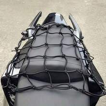 1个黑色摩托车弹性储物网袋，头盔和行李固定网，尾箱弹性绑带，尾架改装网绳配件，可将头盔/行李牢固地固定在尾箱/行李架上，骑行货物稳定器 - 1pc頭盔收納網 - 查看 8