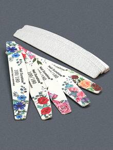 NailShine Rose Half Moon Shaped Professional Nail File With 100/180 Grit Nail File Strip - Multicolor - View 4