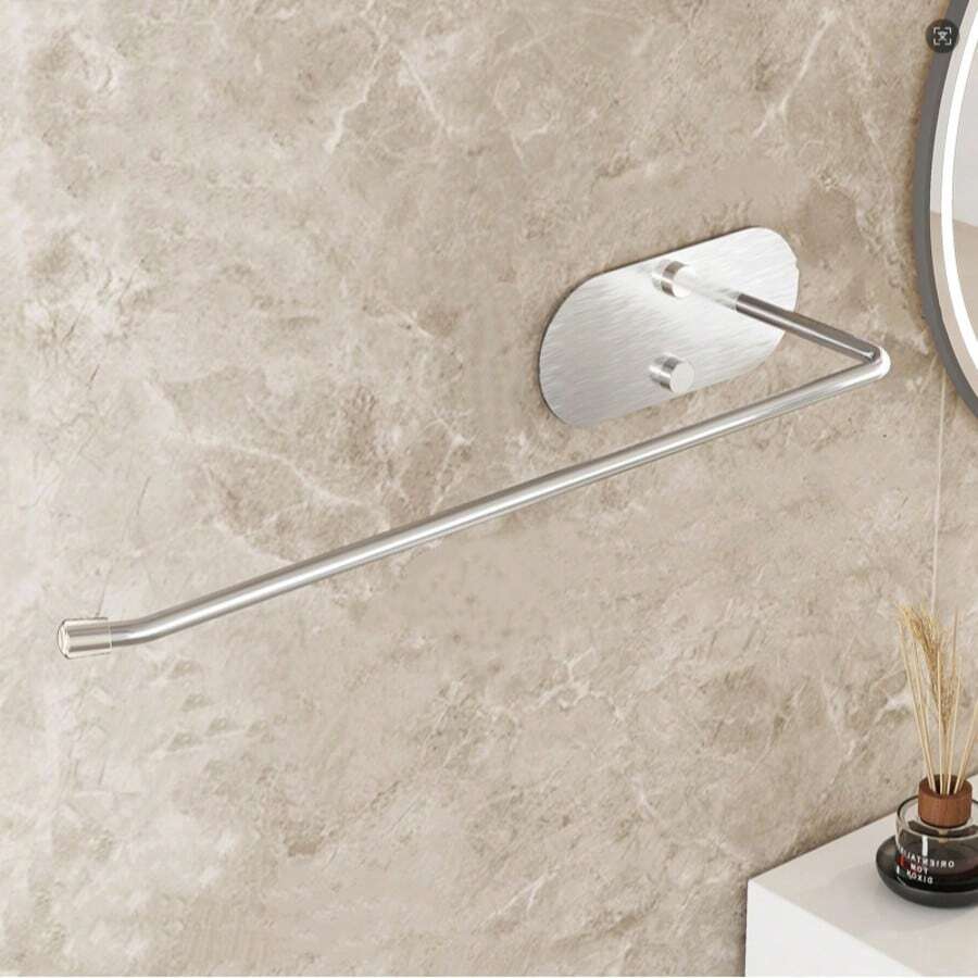 Towel Bar, Kitchen Paper Towel Holder, Multi-Purpose Hanging Rack, Suitable For Bathrooms And Kitchens - A-Silver - View 1