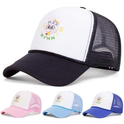 1 pieza Gorra de béisbol con estampado ANITA MAX WYNN para hombre, gorra de camionero de moda para exteriores, gorra de malla ajustable con protección solar para primavera/otoño, playa