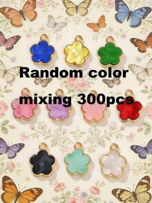 5/20/30/50/100/200/300/500pcs Multi-Color Fashionable Elegant Four-Leaf Clover & Five-Petal Flower Pendant, Suitable For DIY Necklace, Bracelet, Earring, Keychain, Phone Strap, Couple Gift Jewelry Making - Five-petal Flower - View 28