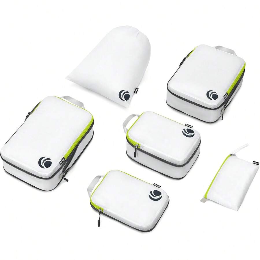 ¡RecomendadoOrganizadores de Viaje para Maletas, Juego de Bolsas Organizadoras de Viaje con Compresión, Organizadores de Viaje para Equipaje con Doble Cierre (Gris)¡Top de Temporada - Verde - Ver 1