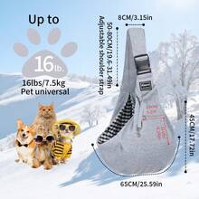 16磅/7.5公斤容量可调节肩带宠物背包，适合小型犬猫，透气可折叠旅行包，适用于泰迪犬、博美犬、小猫等。 - 彩色 - 查看 5