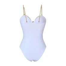 One-Piece Swimsuit With Stylish Cutouts And Starfish Appliqués - Summer - 卡其色 - 查看 7