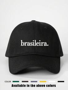 1pc Embroidered "Brasileira" Adjustable Baseball Cap, Outdoor Sun Protection Casual Hat Suitable For Spring, Autumn, Travel, Beach, Y2K Style For Young People - Baseball Cap - View 22