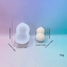 Small/Medium/Large Peanut Shaped Candle Mold, DIY Handmade Plaster Decor Silicone Mold - White - View 4