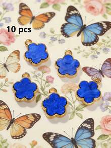 5/20/30/50/100/200/300/500pcs Multi-Color Fashionable Elegant Four-Leaf Clover & Five-Petal Flower Pendant, Suitable For DIY Necklace, Bracelet, Earring, Keychain, Phone Strap, Couple Gift Jewelry Making - Five-petal Flower - View 17