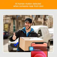 Doorbell Camera Wireless, Support Cloud Storage,Alert, Night Vision, Motion Detection,Two Way Audio,2.4Ghz,Black Chime - 黑色 - 查看 6