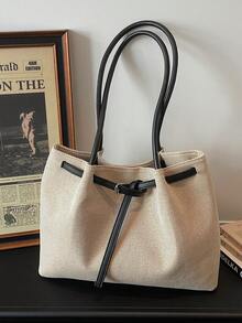 1pc Minimalist Large Capacity Women Tote Bag, Suitable For Travel, Shopping, Vacation, Can Hold Clothes, Books, Laptop - Multicolor - View 6