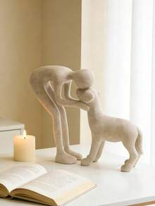 1 tượng chó dễ thương để trang trí, thích hợp cho văn phòng, phòng khách, phòng ngủ, món quà lý tưởng cho người yêu thú cưng. - Hôn chú cún con - Xem 5