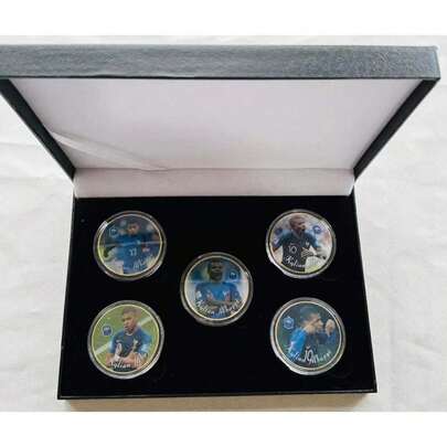 Kylian Mbappe - Football X5  Plated Complete Coin Set In A Display Box