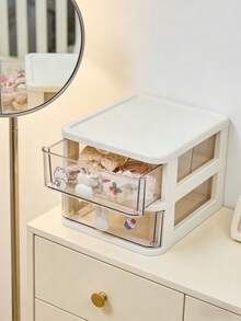 2/3/5层婴儿房收纳盒，发饰整理盒，发圈夹收纳盒，发夹首饰盒，化妆品收纳盒，包装罐，首饰收纳袋，洗漱包，适用于婴儿房、浴室、卧室、开学季、秋季装饰、婴儿房装饰、浴室装饰及配件、家居用品、收纳整理 - 彩色 - 查看 4