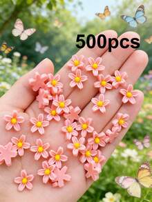 100/200/300/500/1000pcs Pack Cute Mini 0.75cm/0.29inch Flat Flower Resin Embellishments, For Jewelry Making - 100 Flowers - View 25