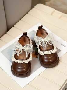 1 Paar Kinder Lässig Mode atmungsaktive weiche Sohle bequeme Lederschuhe, Mädchen Klettverschluss Flache Schuhe für Kleinkinder & Kleine Kinder - Braun - Übersicht 5