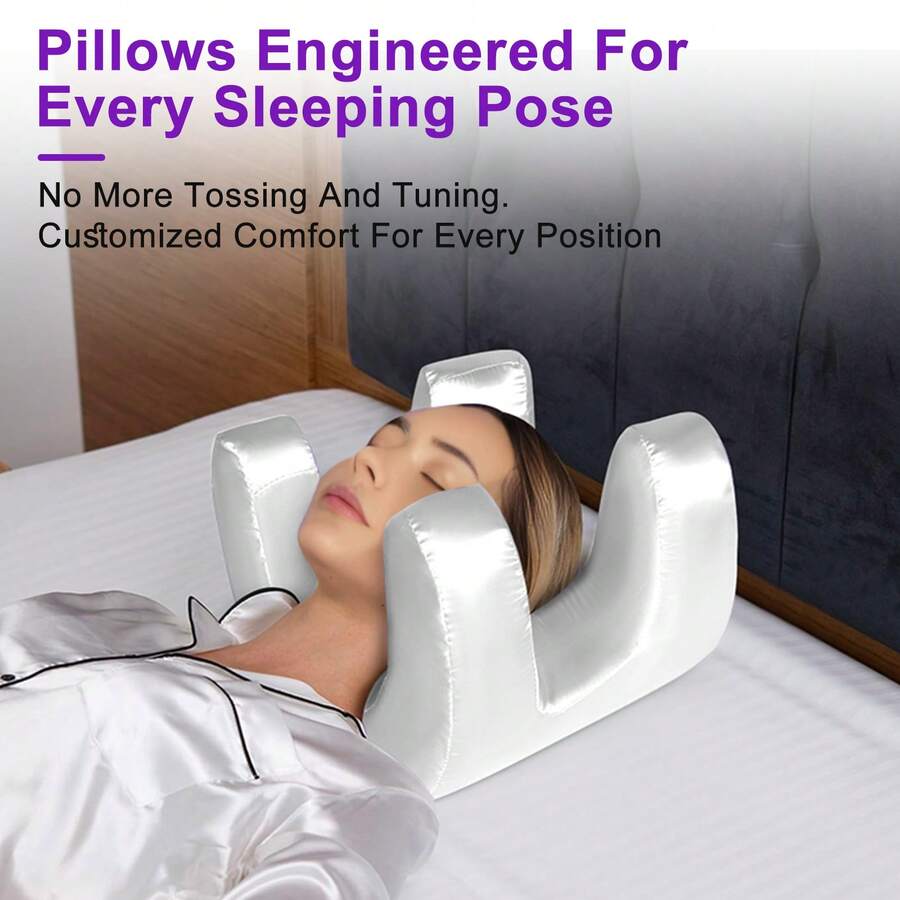 Beauty Headrest, Super Soft And Slowly Rebound Skin-Friendly Fabric, Multifunctional Anti-Wrinkle Beauty And Skin Care Makeup Pillow. 4 Colors To Choose From - màu xanh lá - Xem 1