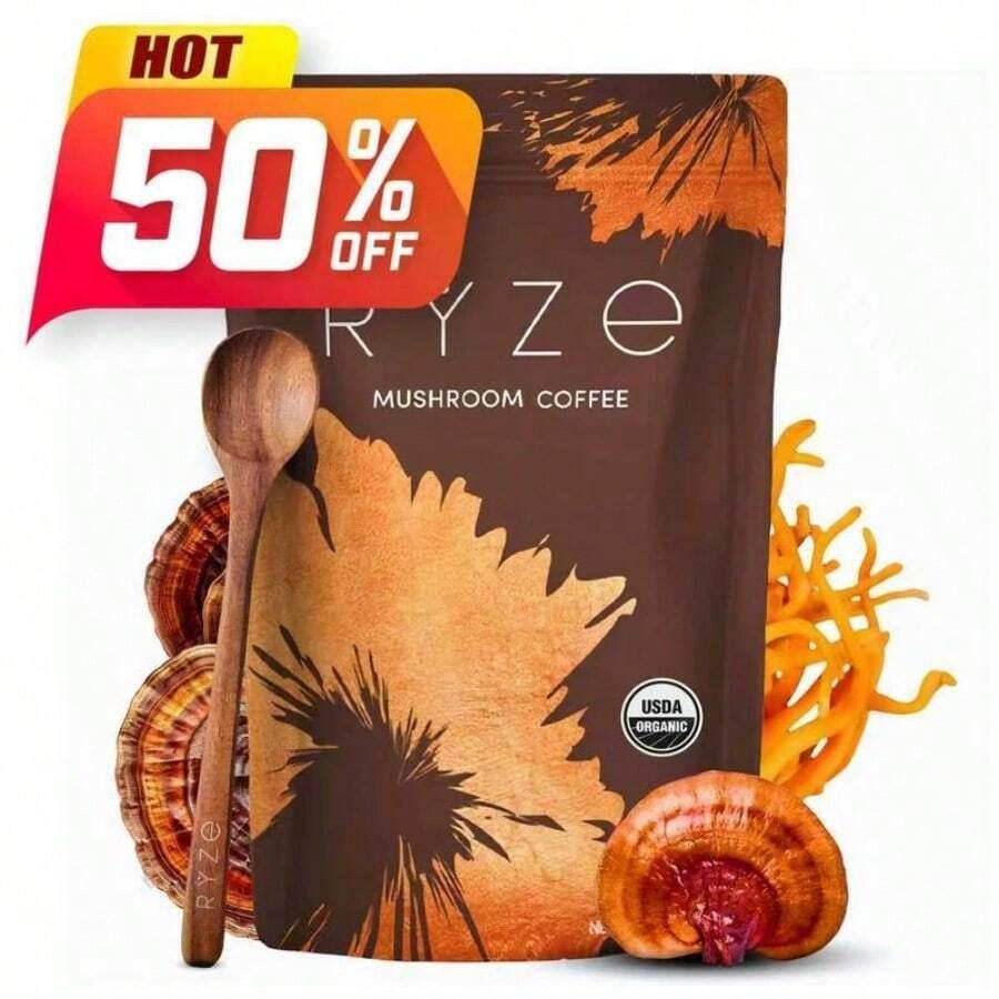 Savor Ry.Ze Mushroom Coffee, Draw On The Power Of Natural Organic Ingredients,  Energy, Sharpen Focus, Fortify Immunity, And  Gut Health. - 1個 - 查看 1