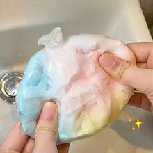 軟綿綿美學彩虹馬卡龍脆皮蠟感手工捏捏球，脆響 ASMR 可塑拉伸擠壓紓壓玩具，彩色脆殼感官玩具，桌面裝飾與青少年年輕成人生日派對禮物 - 彩色 - 查看 3