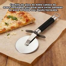 1 pieza de cortador de masa y repostería de acero inoxidable, con corte preciso, antideslizante y ergonómico para mayor comodidad, ideal para cortar galletas, pizzas, frutas, pasteles y otros alimentos, apto para escenarios como repostería casera y servicio de comidas en restaurantes, disponible en múltiples modelos para satisfacer diversas necesidades. - 103005 Negro - Ver 1