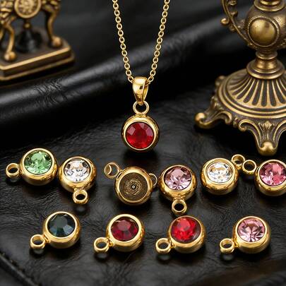 20pcs 6mm Stainless Steel Star Satellite Stone Charm Necklace For DIY Jewelry Accessories Necklace Bracelet Jewelry