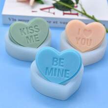 1pc Valentine's Day Series Letter Heart Shaped Aroma Candle Mold - White - View 1